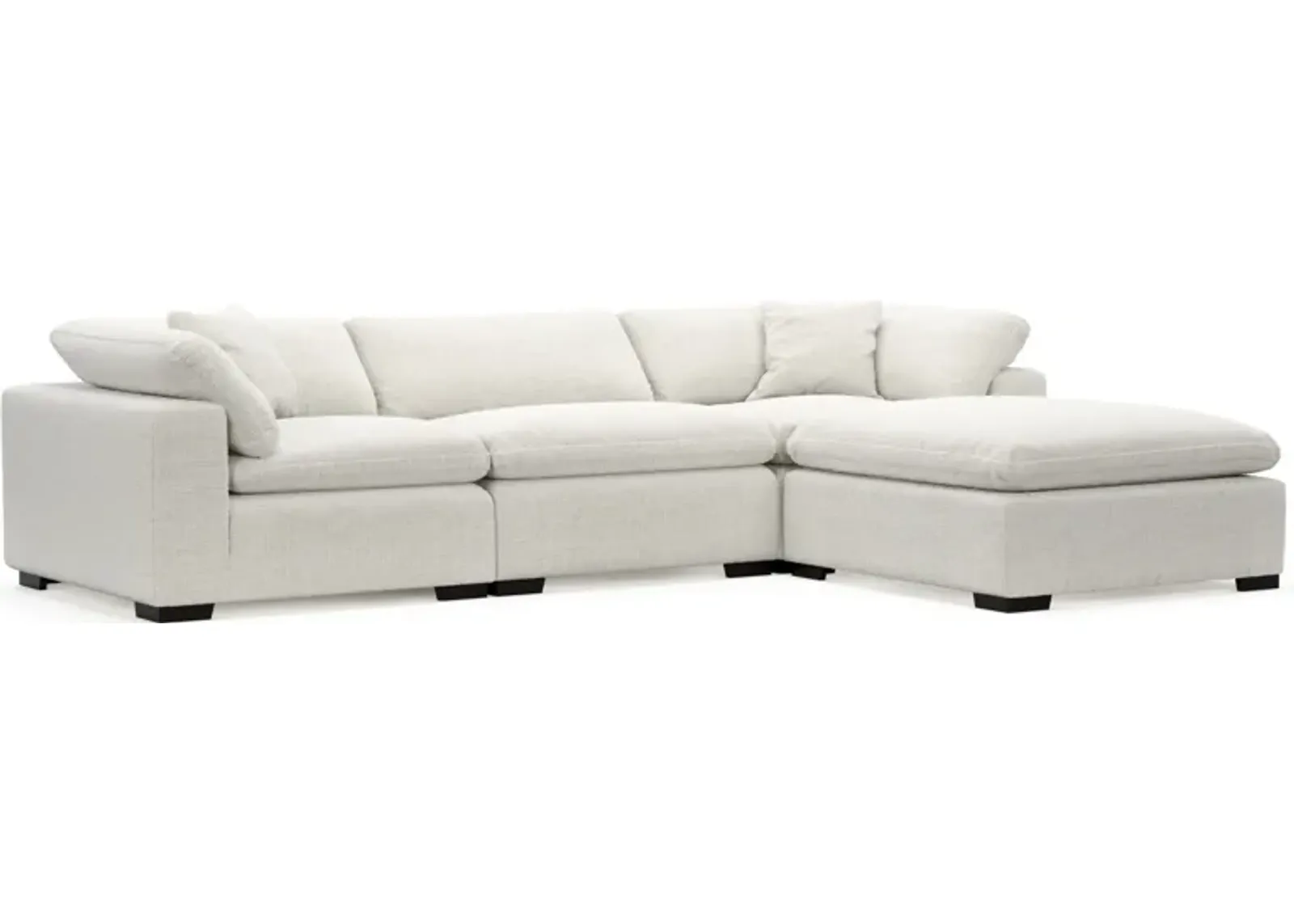 Plush Core Comfort 3-Piece Sofa and Ottoman - Bantu Pearl