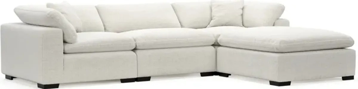 Plush Core Comfort 3-Piece Sofa and Ottoman - Bantu Pearl