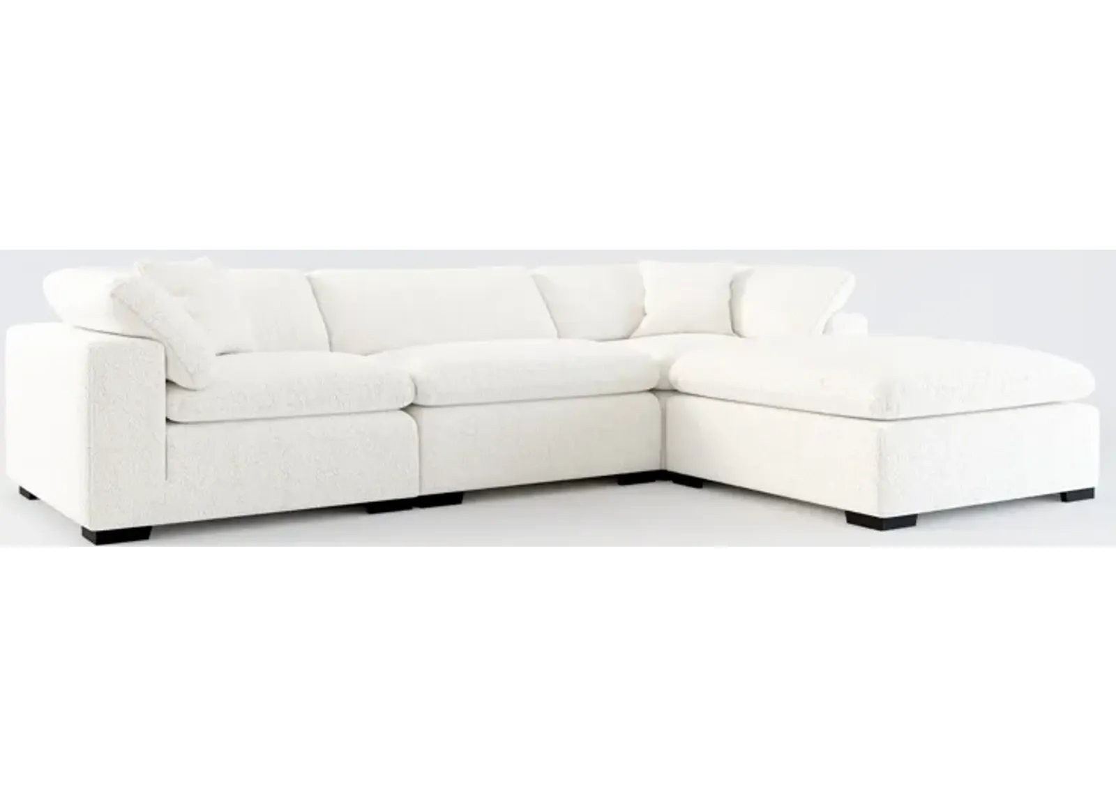 Plush 3-Piece Core Comfort Sofa and Ottoman - River Rock Ivory