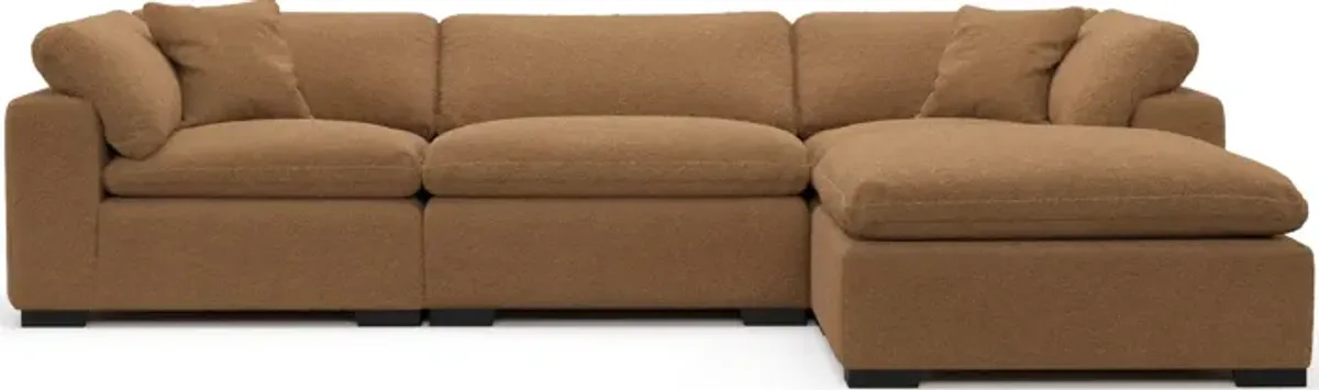 Plush Core Comfort Sectional - Texel Caramel