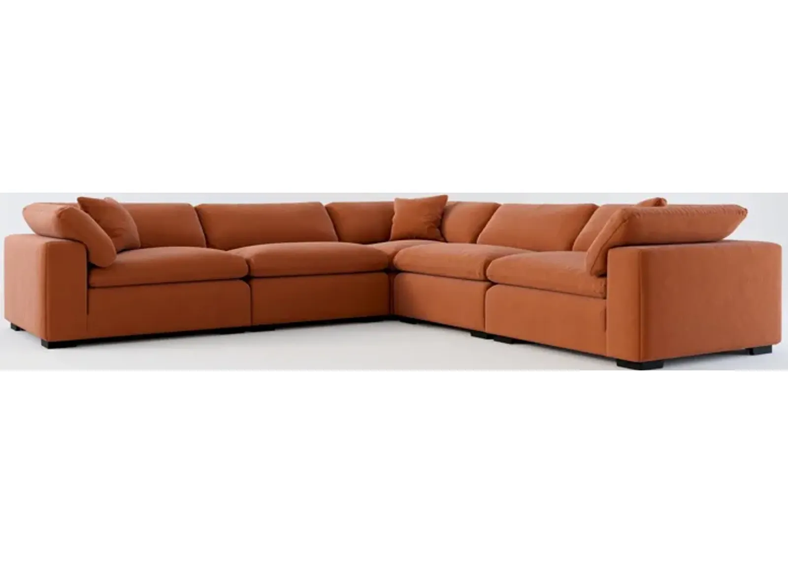 Plush Core Comfort 5-Piece Sectional - Merrimac Brick