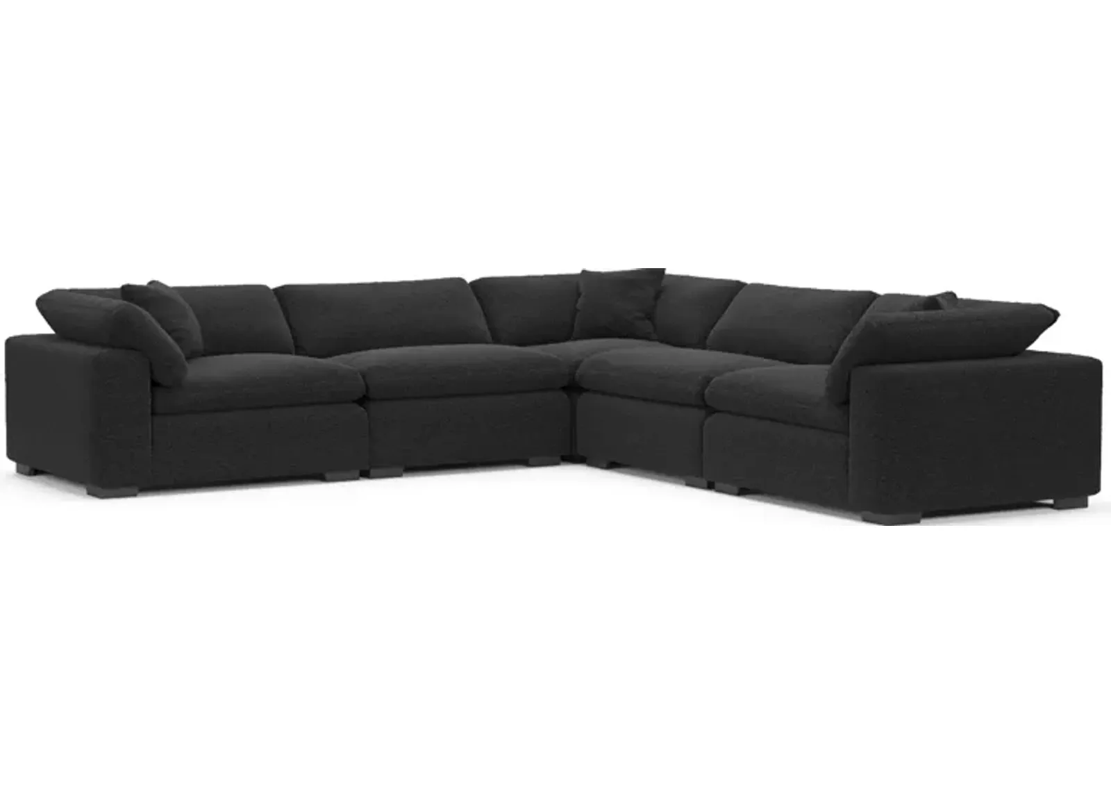 Plush Core Comfort 5-Piece Sectional - Bloke Obsidian