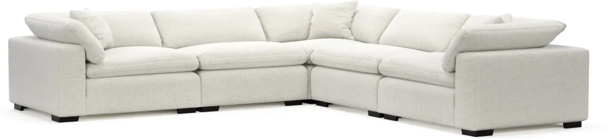 Plush Core Comfort 5-Piece Sectional - Bantu Pearl