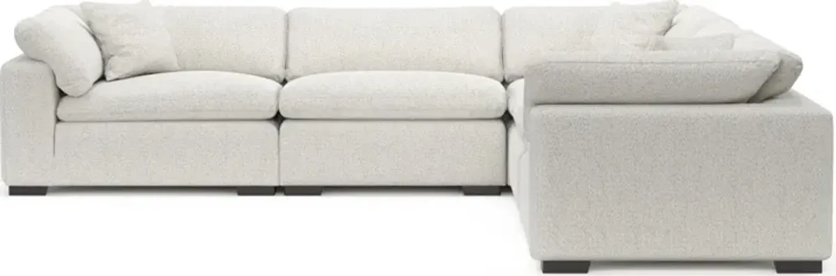 Plush 5-Piece Core Comfort Sectional - River Rock Ivory