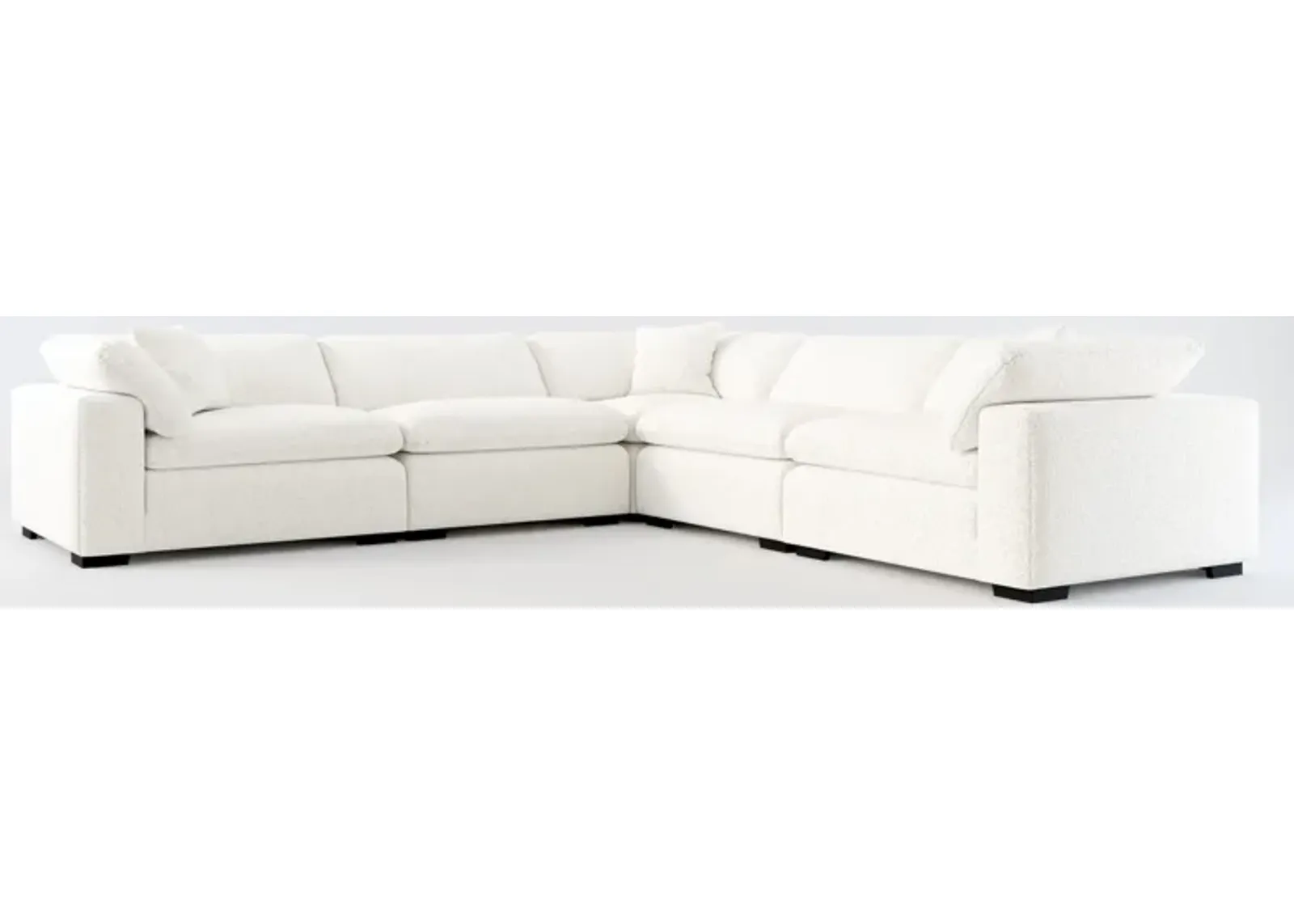 Plush 5-Piece Core Comfort Sectional - River Rock Ivory