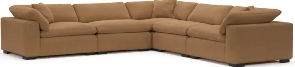 Plush Core Comfort Sectional - Texel Caramel