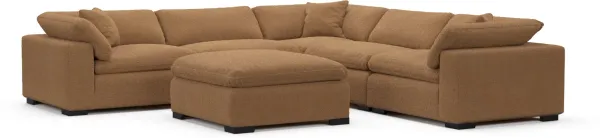 Plush Core Comfort Sectional - Texel Caramel