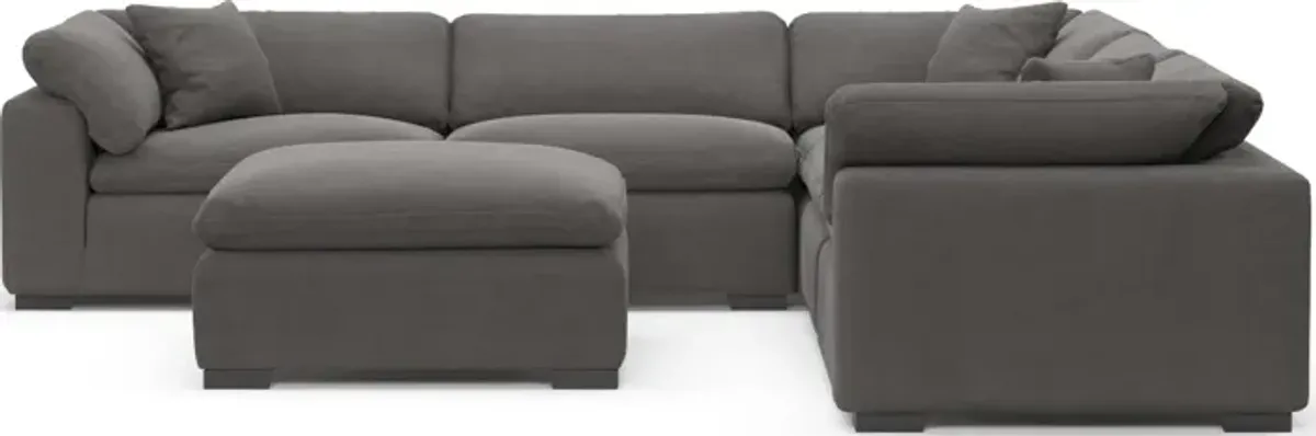 Plush Core Comfort 5-Piece Sectional and Ottoman - Merrimac Ash