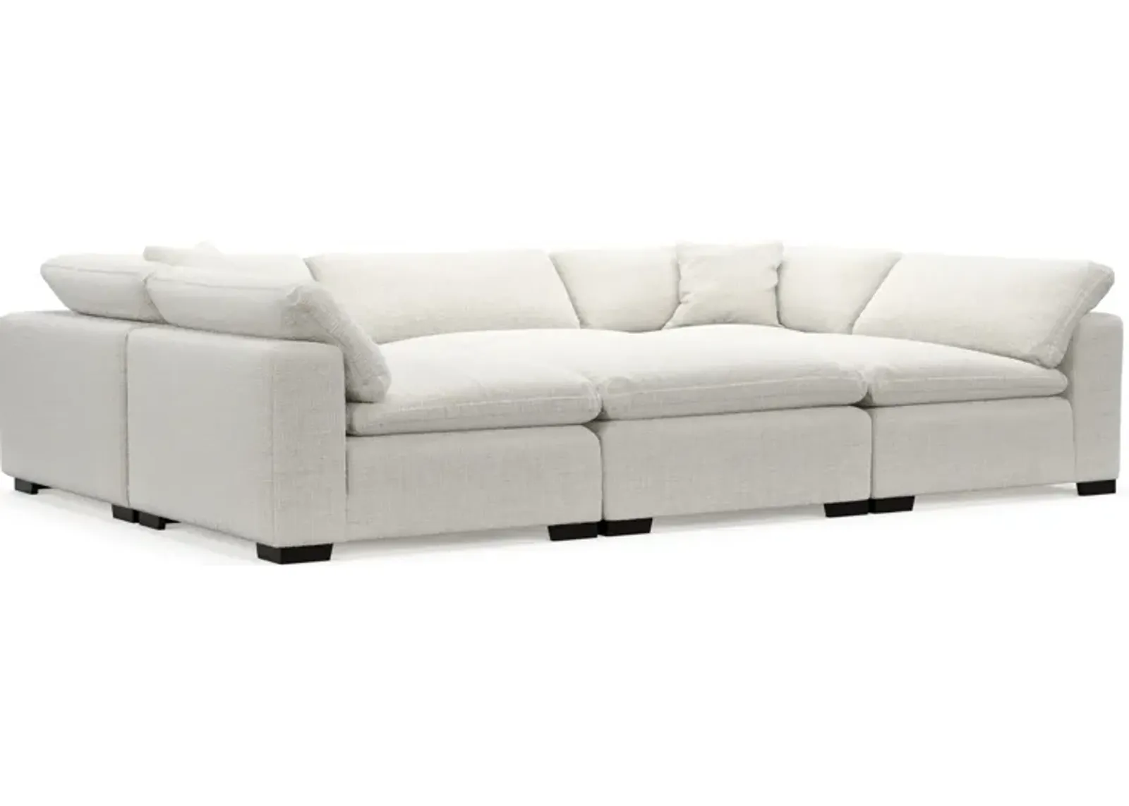 Plush Core Comfort 6-Piece Pit Sectional - Bantu Pearl