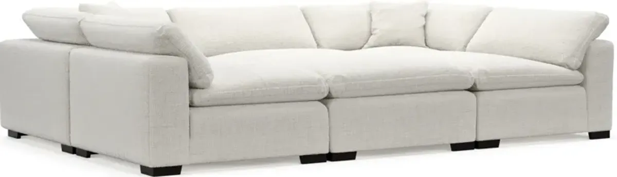 Plush Core Comfort 6-Piece Pit Sectional - Bantu Pearl