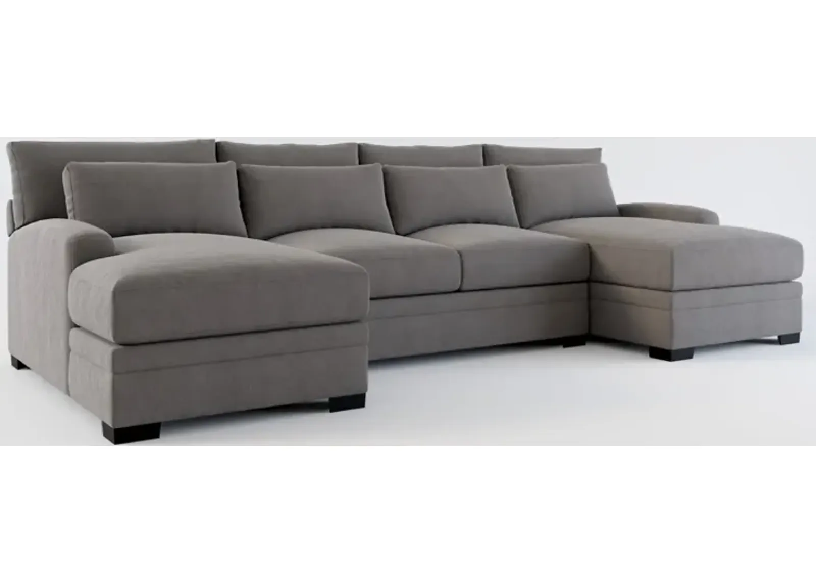 Winston Hybrid Comfort 3-Piece Sectional with Dual Chaise - Merrimac Ash