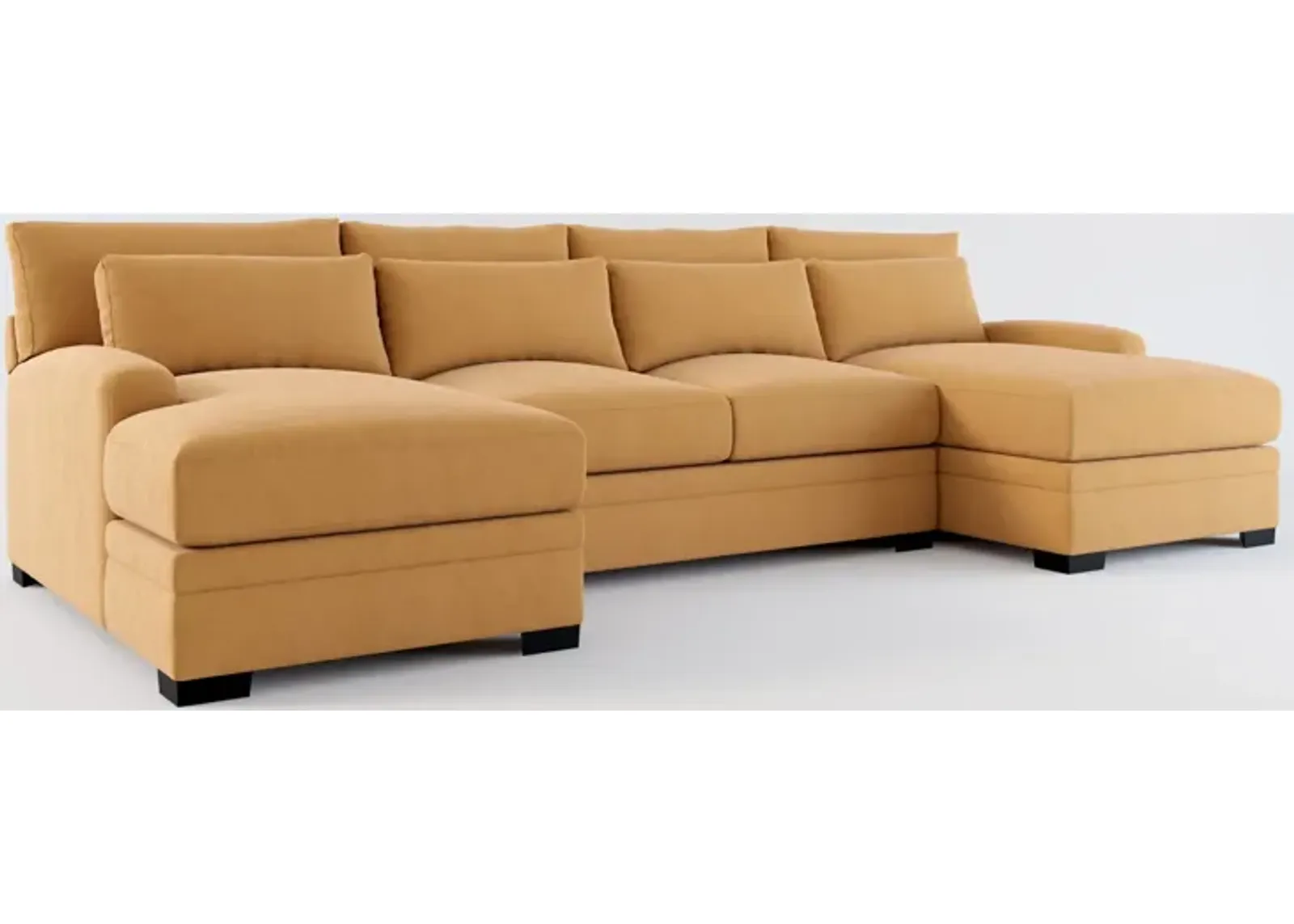 Winston Hybrid Comfort 3-Piece Sectional with Dual Chaise - Merrimac Topaz