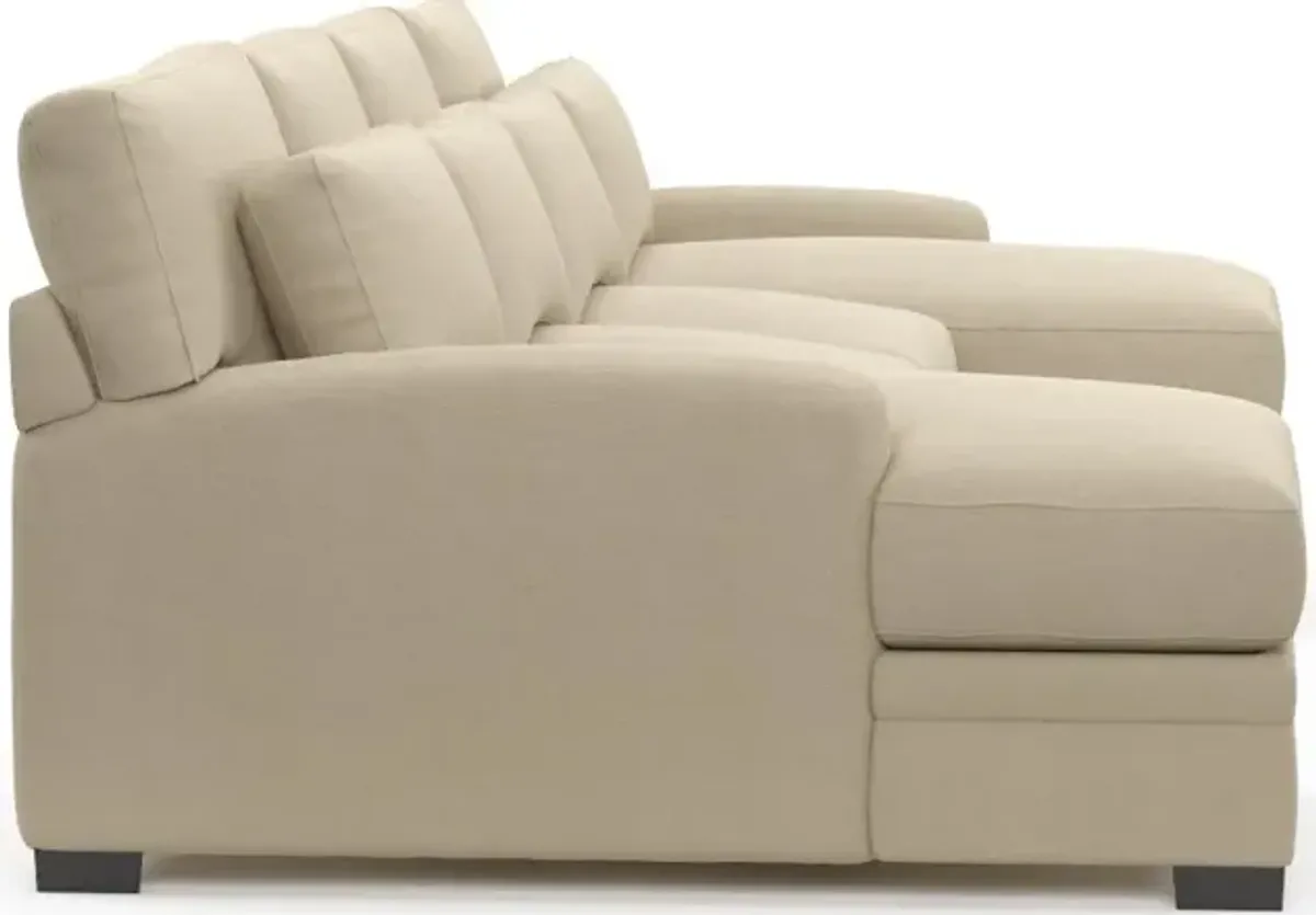 Winston Hybrid Comfort 3-Piece Sectional with Dual Chaise - Merrimac Ecru