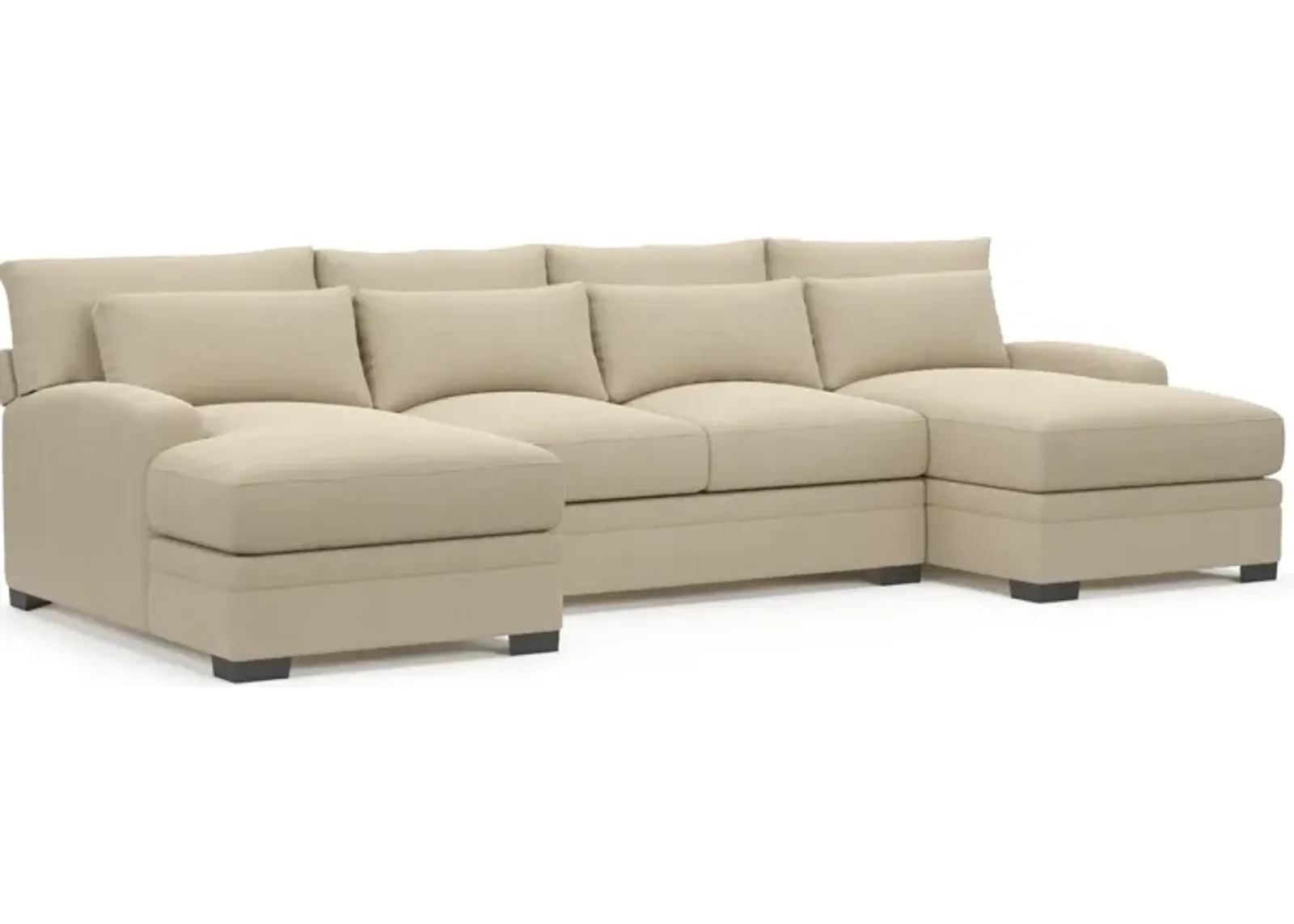 Winston Hybrid Comfort 3-Piece Sectional with Dual Chaise - Merrimac Ecru