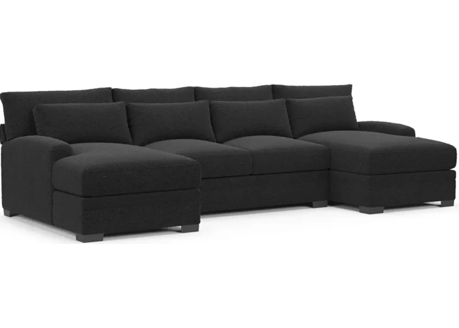 Winston Hybrid Comfort 3-Piece Sectional with Dual Chaise - Bloke Obsidian