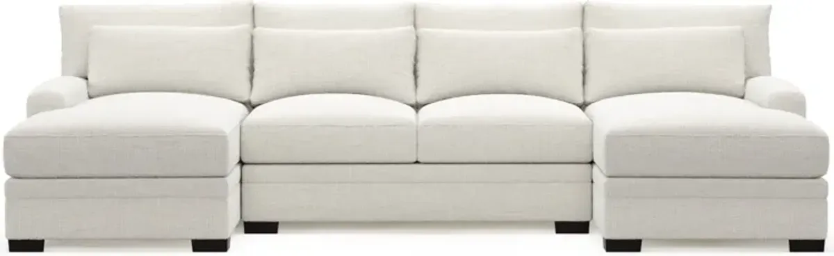 Winston Hybrid Comfort 3-Piece Sectional with Dual Chaise - Bantu Pearl