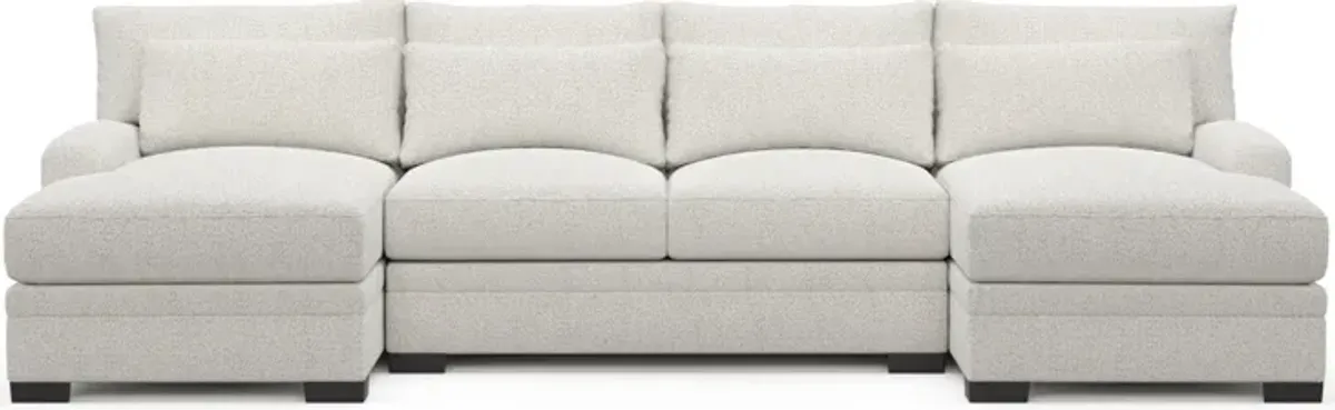 Winston Hybrid Comfort 3-Piece Sectional with Dual Chaise - River Rock Ivory