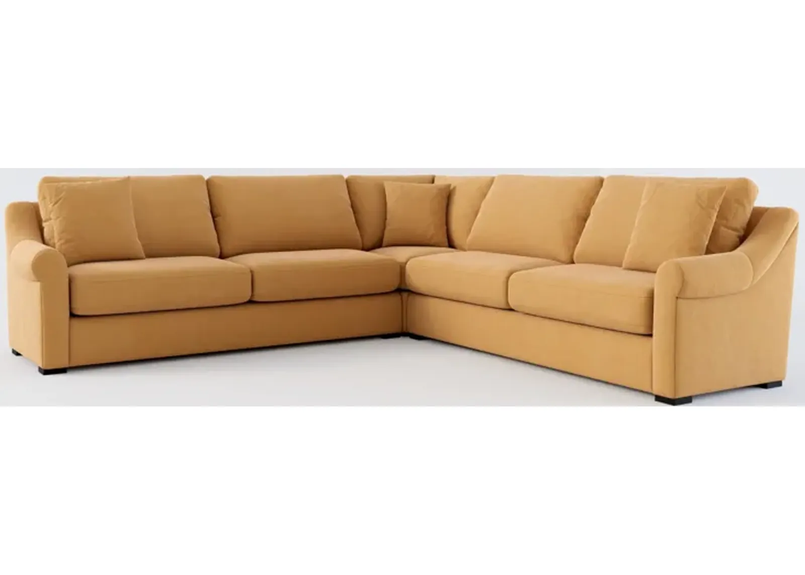 Bowery Foam Comfort 3-Piece Sectional - Merrimac Topaz