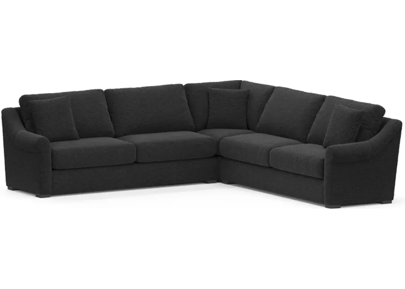 Bowery Foam Comfort 3-Piece Sectional - Bloke Obsidian