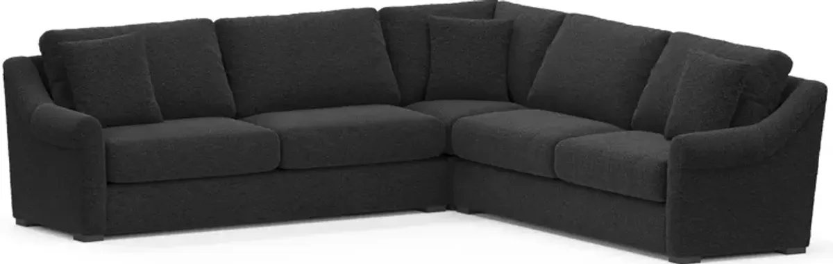 Bowery Foam Comfort 3-Piece Sectional - Bloke Obsidian