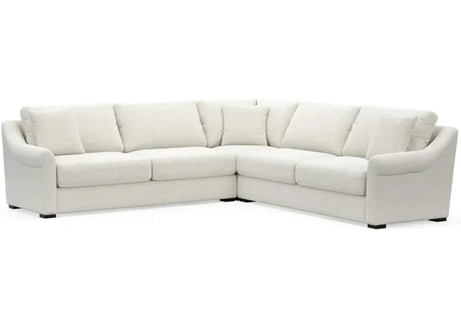 Bowery Foam Comfort 3-Piece Sectional - Bantu Pearl