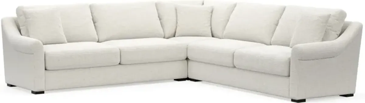 Bowery Foam Comfort 3-Piece Sectional - Bantu Pearl