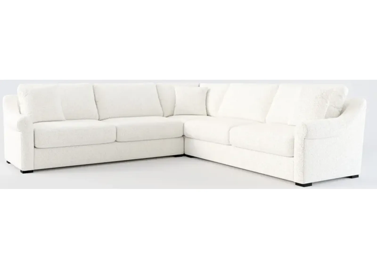 Bowery Foam Comfort 25"D 3-Piece Sectional - River Rock Ivory