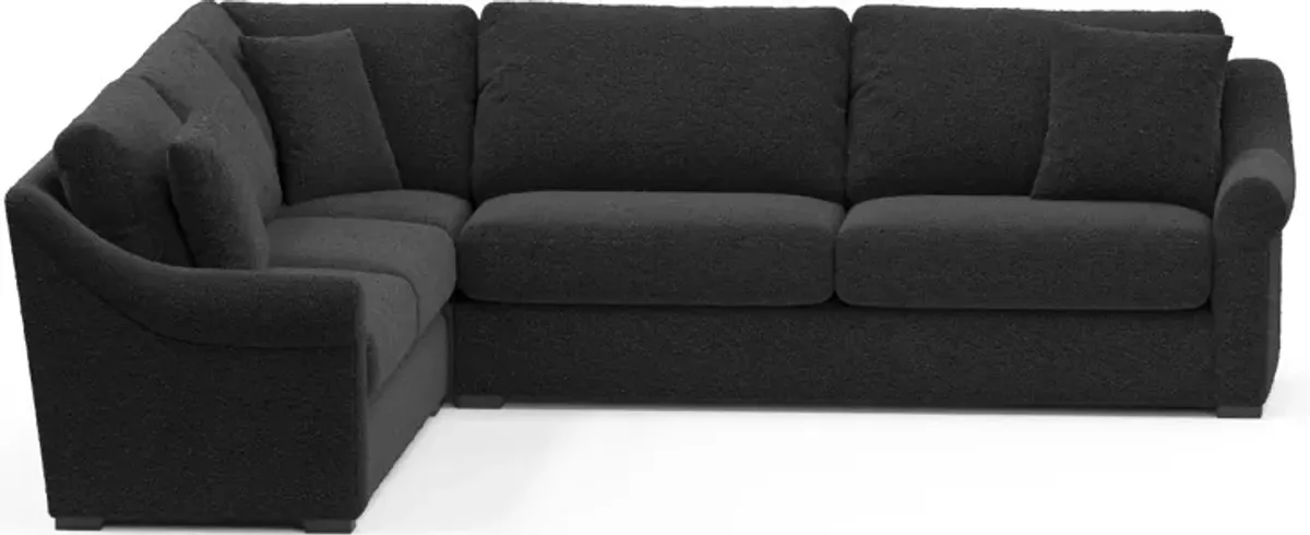 Bowery Foam Comfort 3-Piece Sectional - Bloke Obsidian