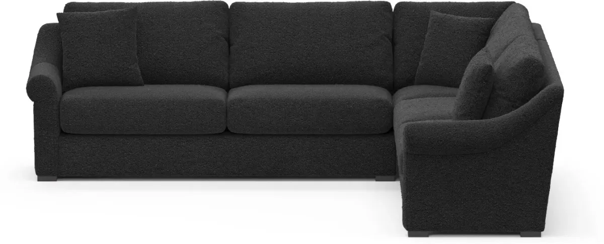 Bowery Foam Comfort 3-Piece Sectional - Bloke Obsidian