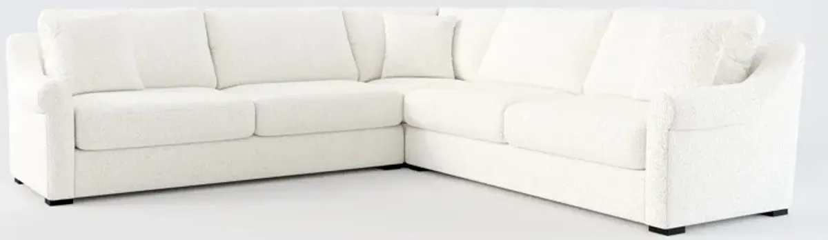 Bowery Foam Comfort 20"D 3-Piece Sectional - River Rock Ivory