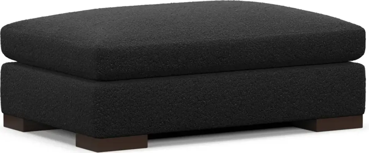 Ethan Foam Comfort Ottoman - Bloke Obsidian