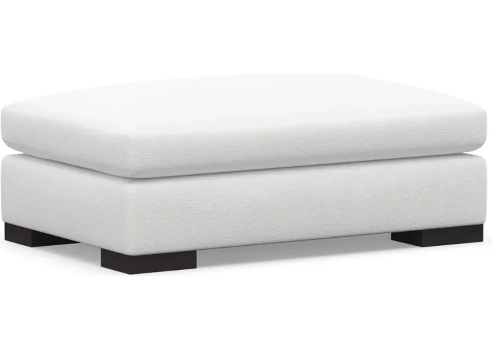 Ethan Foam Comfort Ottoman - Lovie Chalk