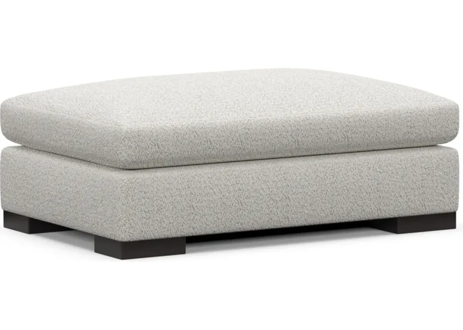 Ethan Foam Comfort Ottoman - River Rock Ivory