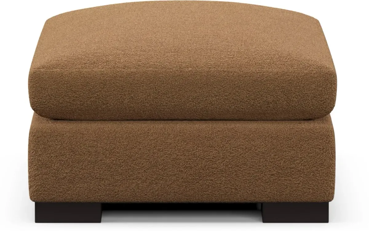 Ethan Hybrid Comfort Ottoman - Texel Caramel