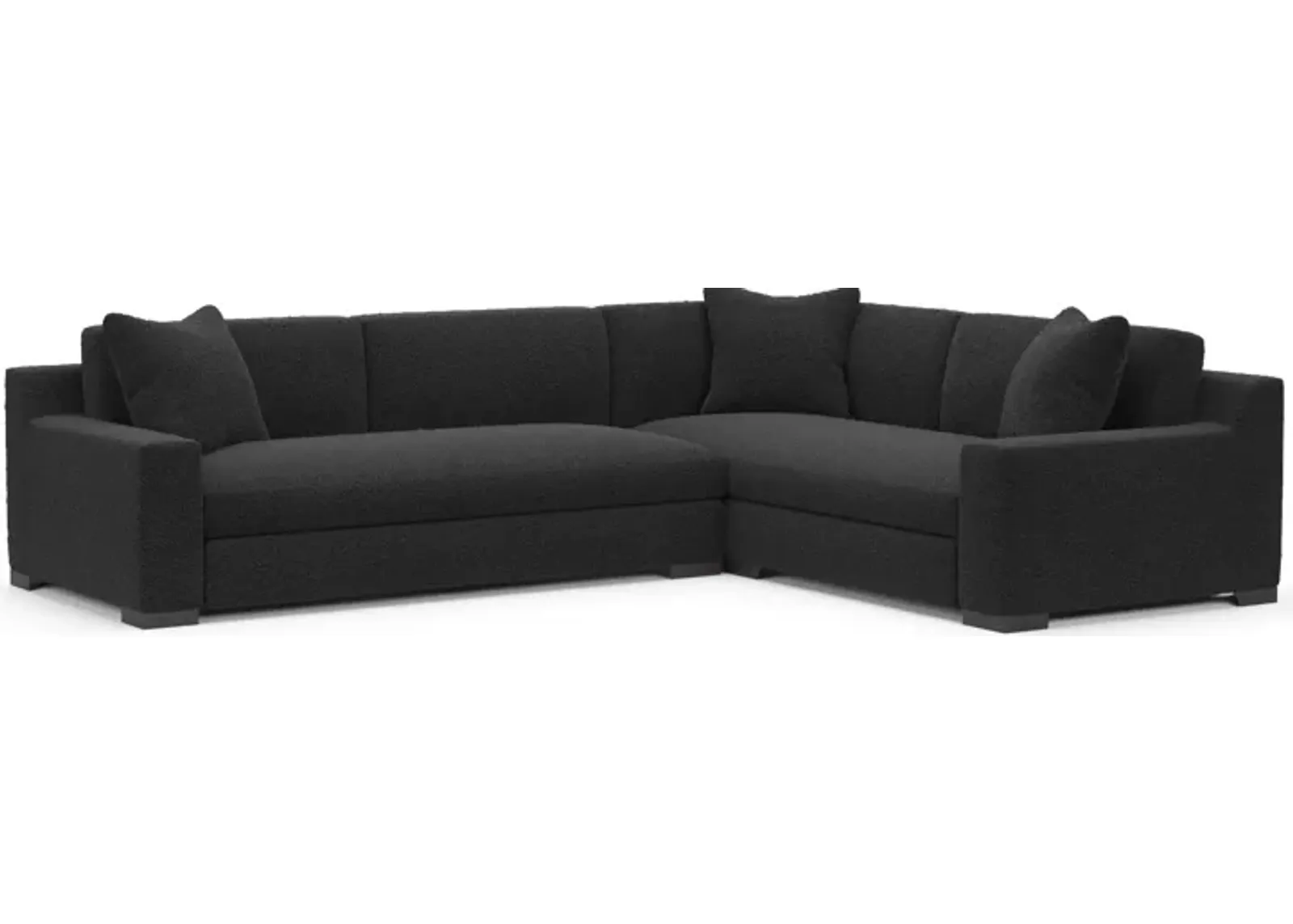 Ethan Foam Comfort 2-Piece Sectional with Left-Facing Sofa - Bloke Obsidian