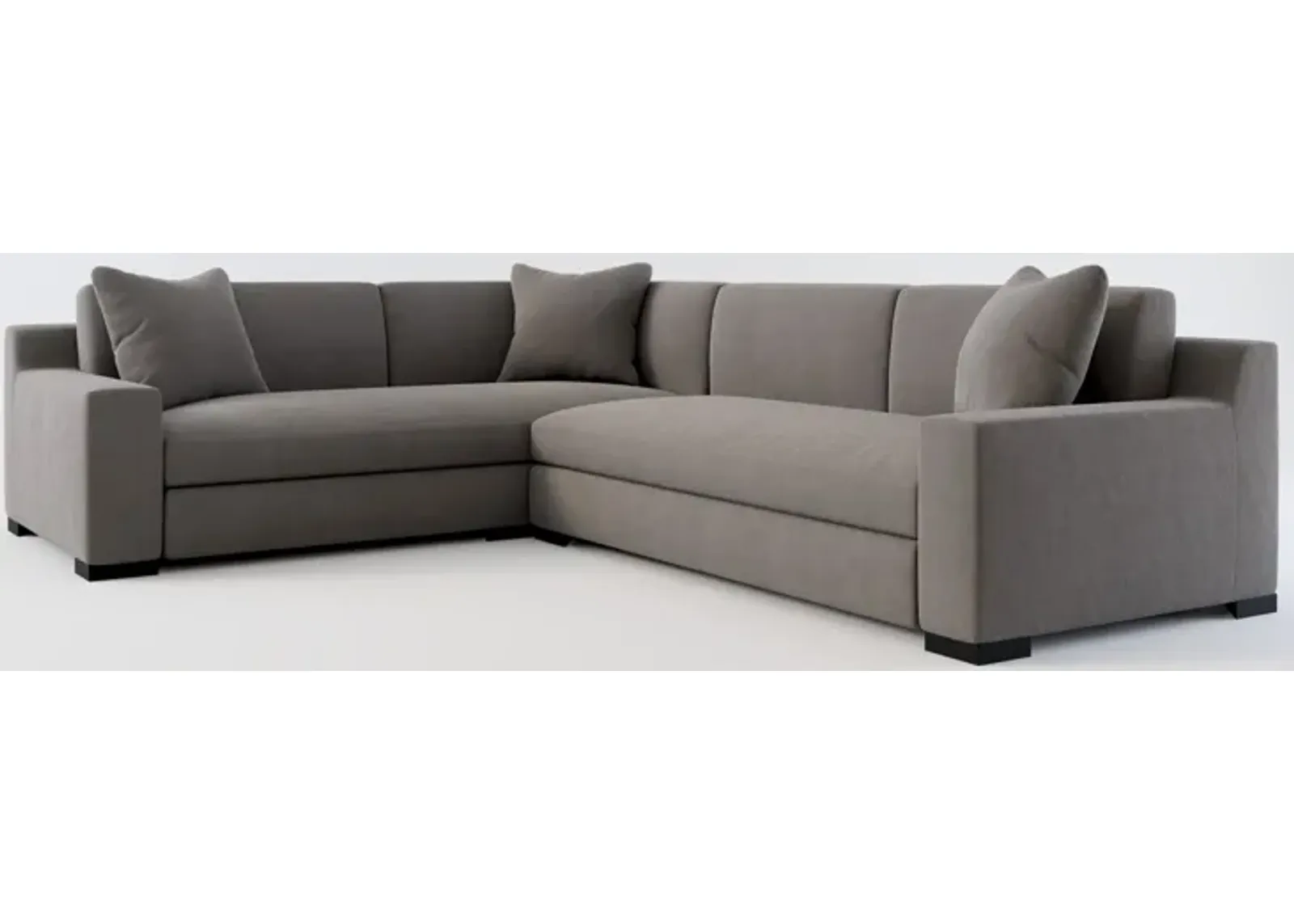 Ethan Foam Comfort 2-Piece Sectional with Right-Facing Sofa - Merrimac Ash