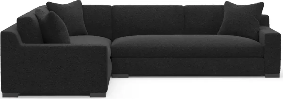 Ethan Foam Comfort 2-Piece Sectional with Right-Facing Sofa - Bloke Obsidian