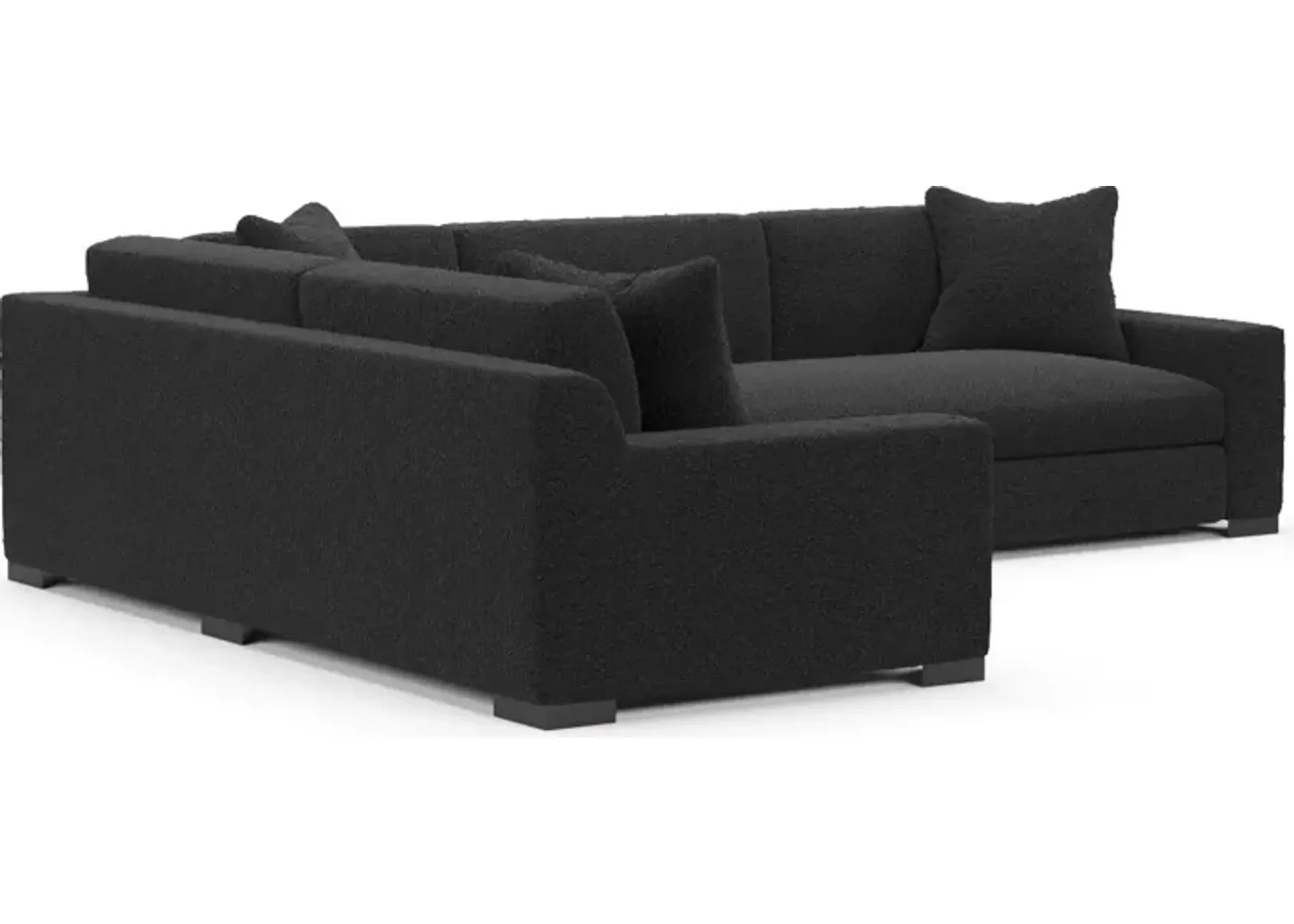 Ethan Foam Comfort 2-Piece Sectional with Right-Facing Sofa - Bloke Obsidian