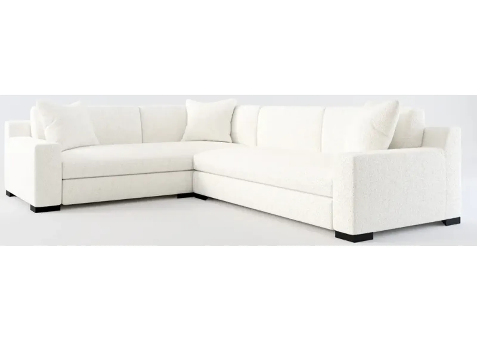 Ethan 2-Piece Foam Comfort Sectional with Right-Facing Sofa - River Rock Ivory