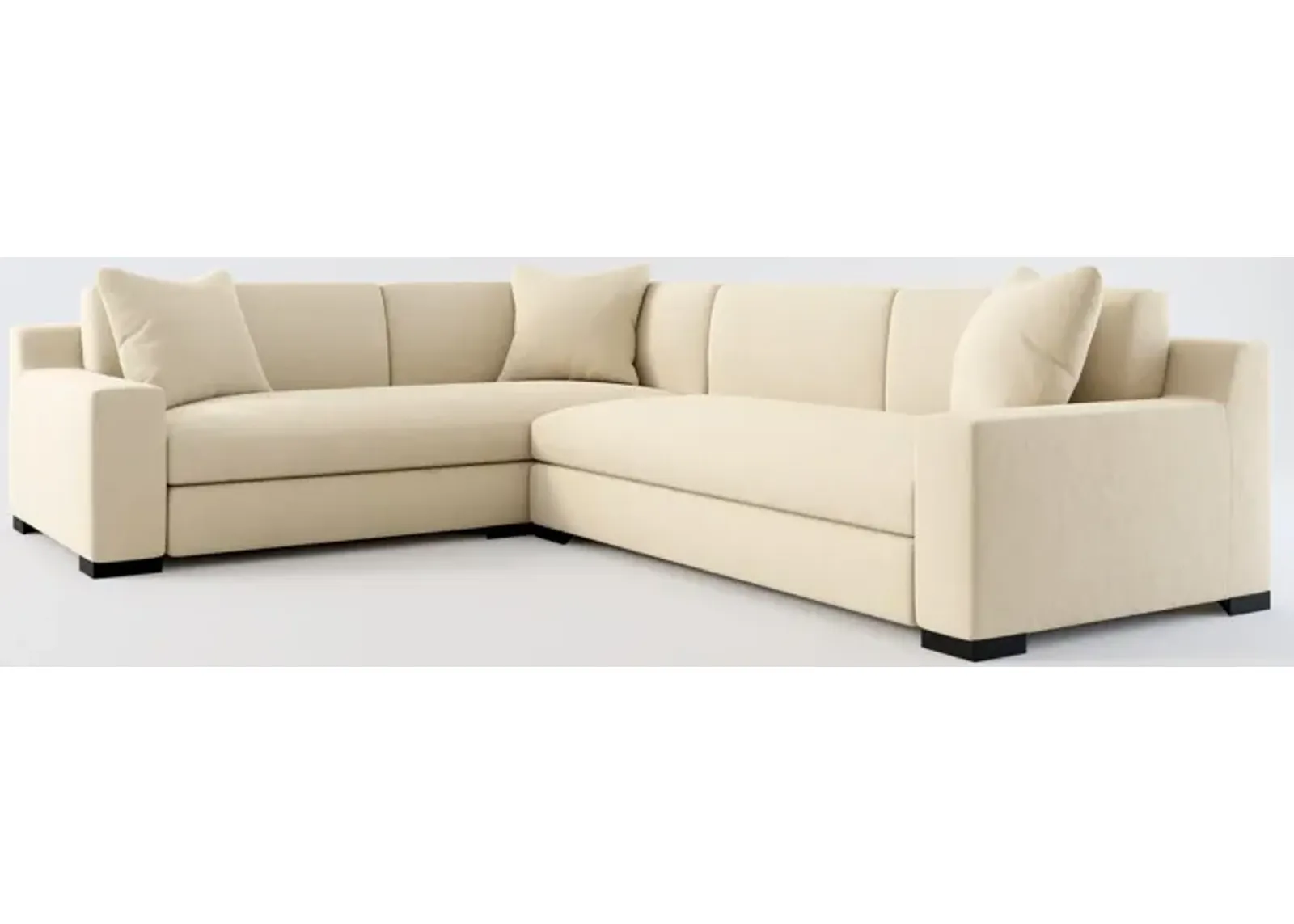 Ethan Hybrid Comfort 2-Piece Sectional with Right-Facing Sofa - Merrimac Ecru