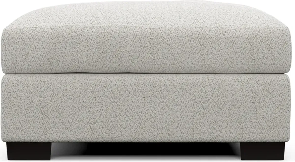 Beckham Foam Comfort Ottoman - River Rock Ivory