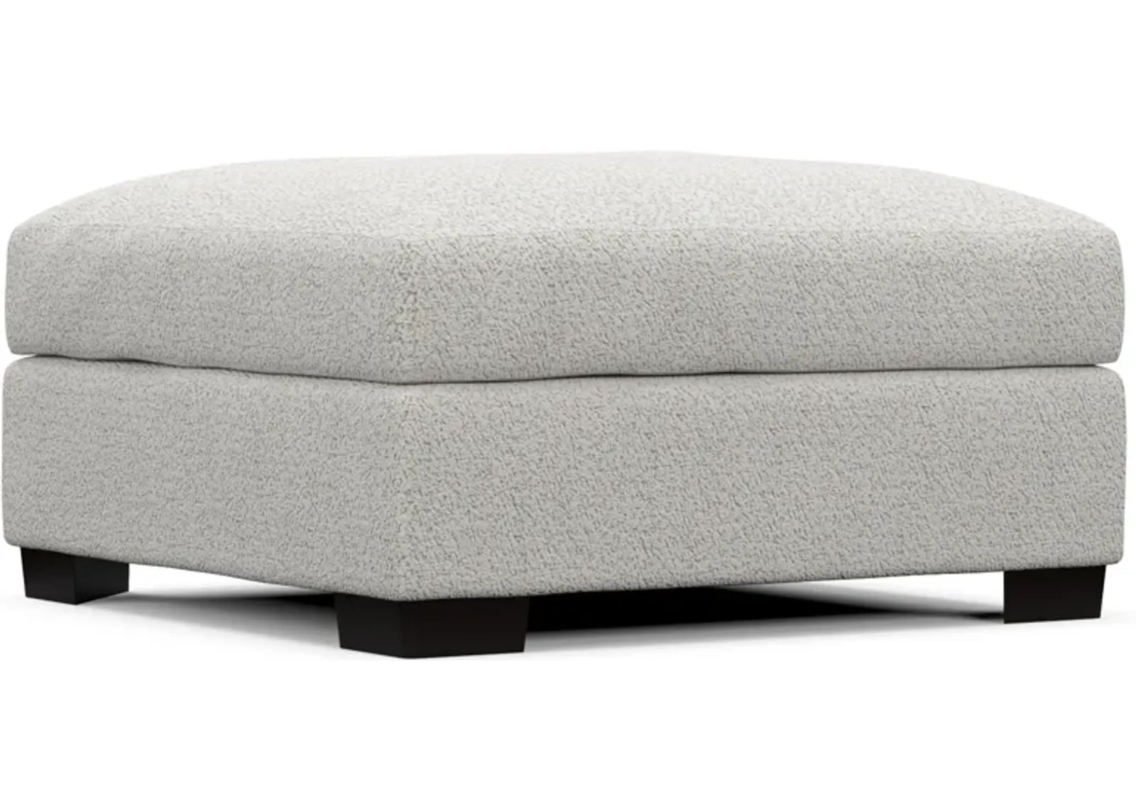 Beckham Foam Comfort Ottoman - River Rock Ivory