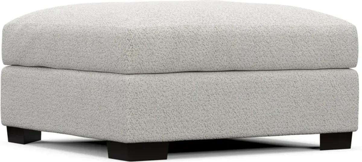 Beckham Foam Comfort Ottoman - River Rock Ivory