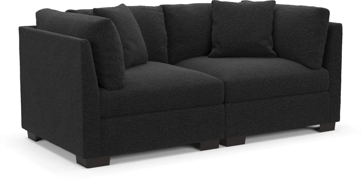 Beckham 2-Piece Foam Comfort Sofa - Bloke Obsidian