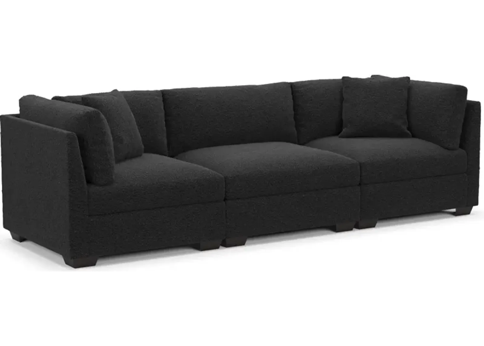 Beckham 3-Piece Foam Comfort Sofa - Bloke Obsidian