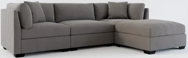 Beckham Foam Comfort 3-Piece Sofa and Ottoman - Merrimac Ash