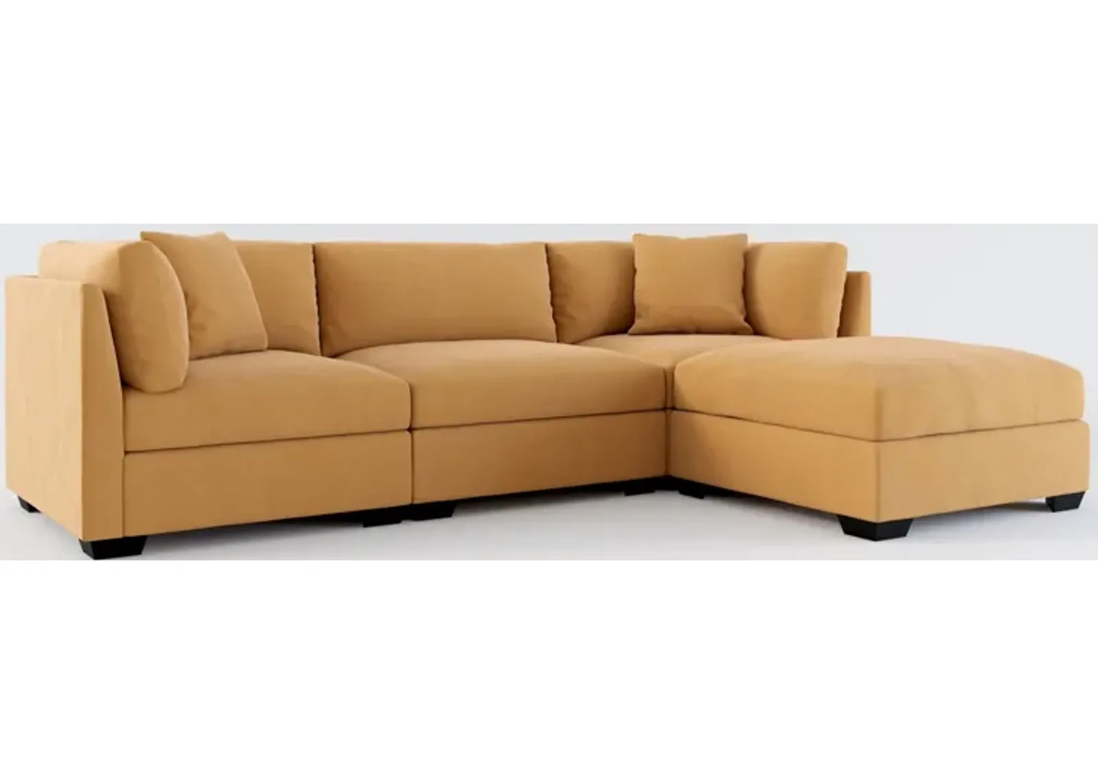 Beckham Foam Comfort 3-Piece Sofa and Ottoman - Merrimac Topaz