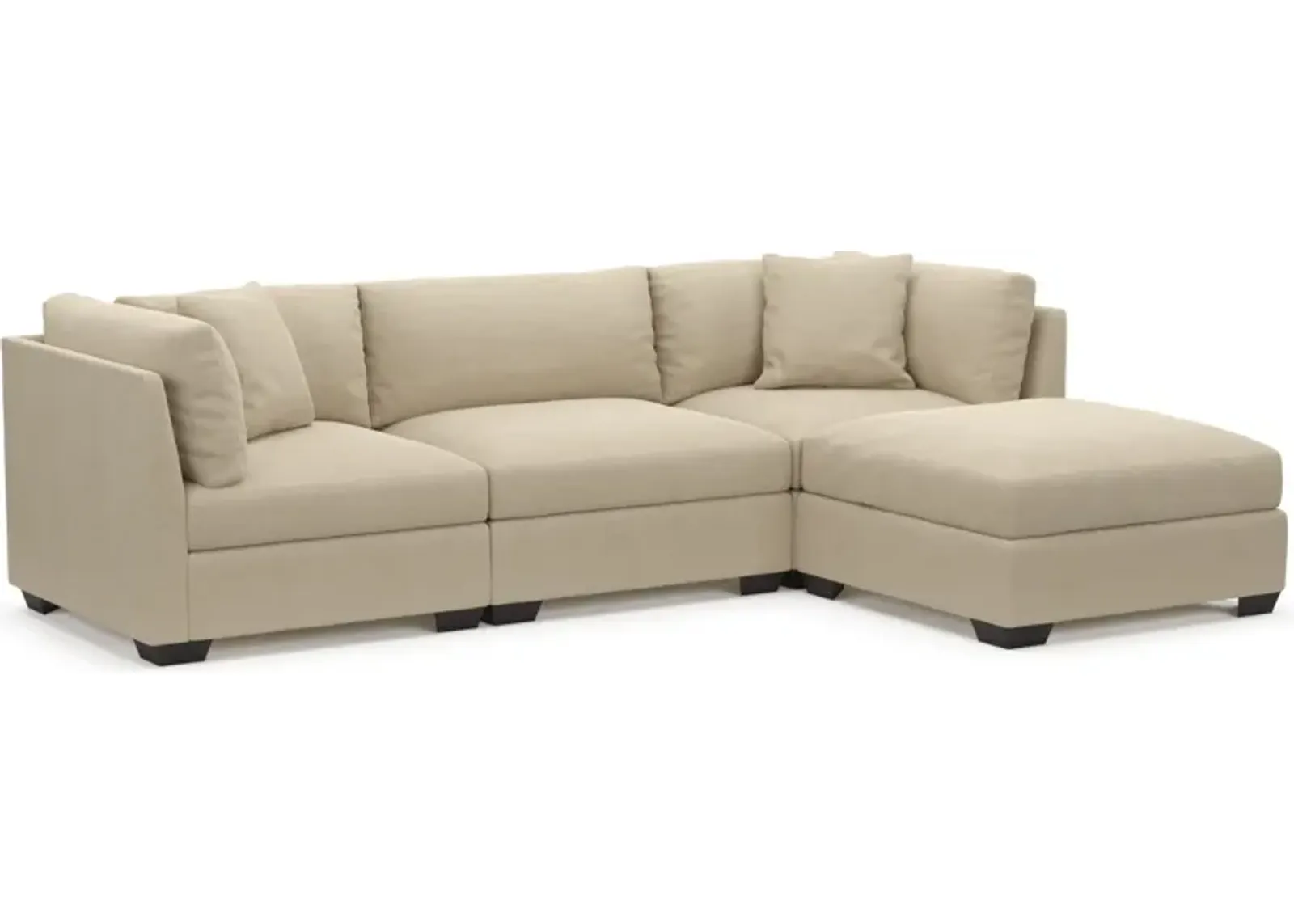 Beckham Foam Comfort 3-Piece Sofa and Ottoman - Merrimac Ecru