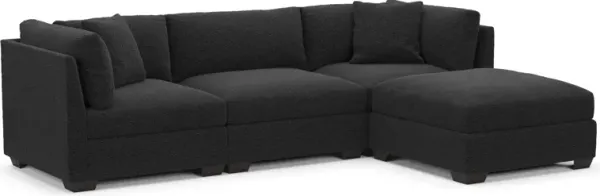 Beckham Foam Comfort 3-Piece Sofa and Ottoman - Bloke Obsidian
