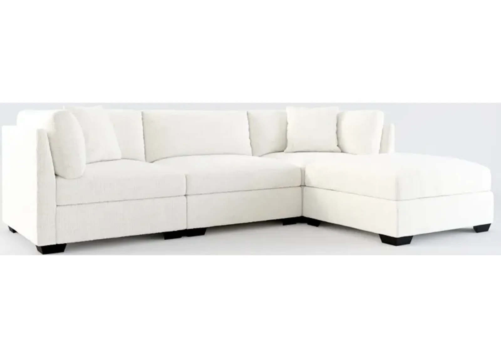 Beckham Foam Comfort 3-Piece Sofa and Ottoman - Bantu Pearl